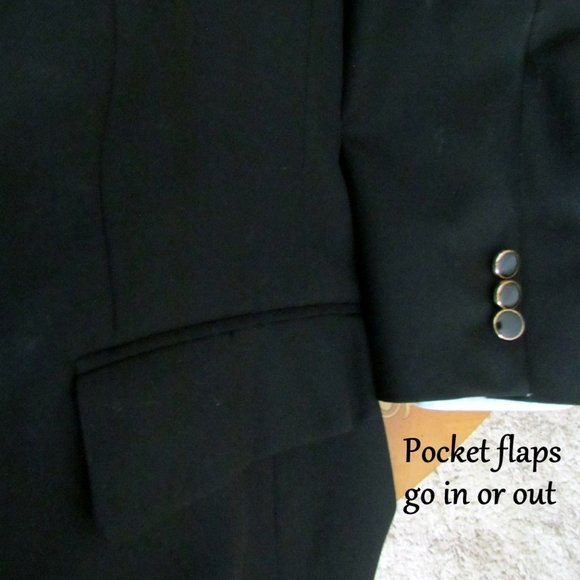 BLACK BLAZER, 44L, SLEEVE 36" SAVILE ROW McGUIRE'S DINNER JACKET, SPORT COAT - Picture 6 of 8